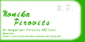 monika pirovits business card